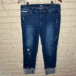 Distressed Rolled Boyfriend Jeans